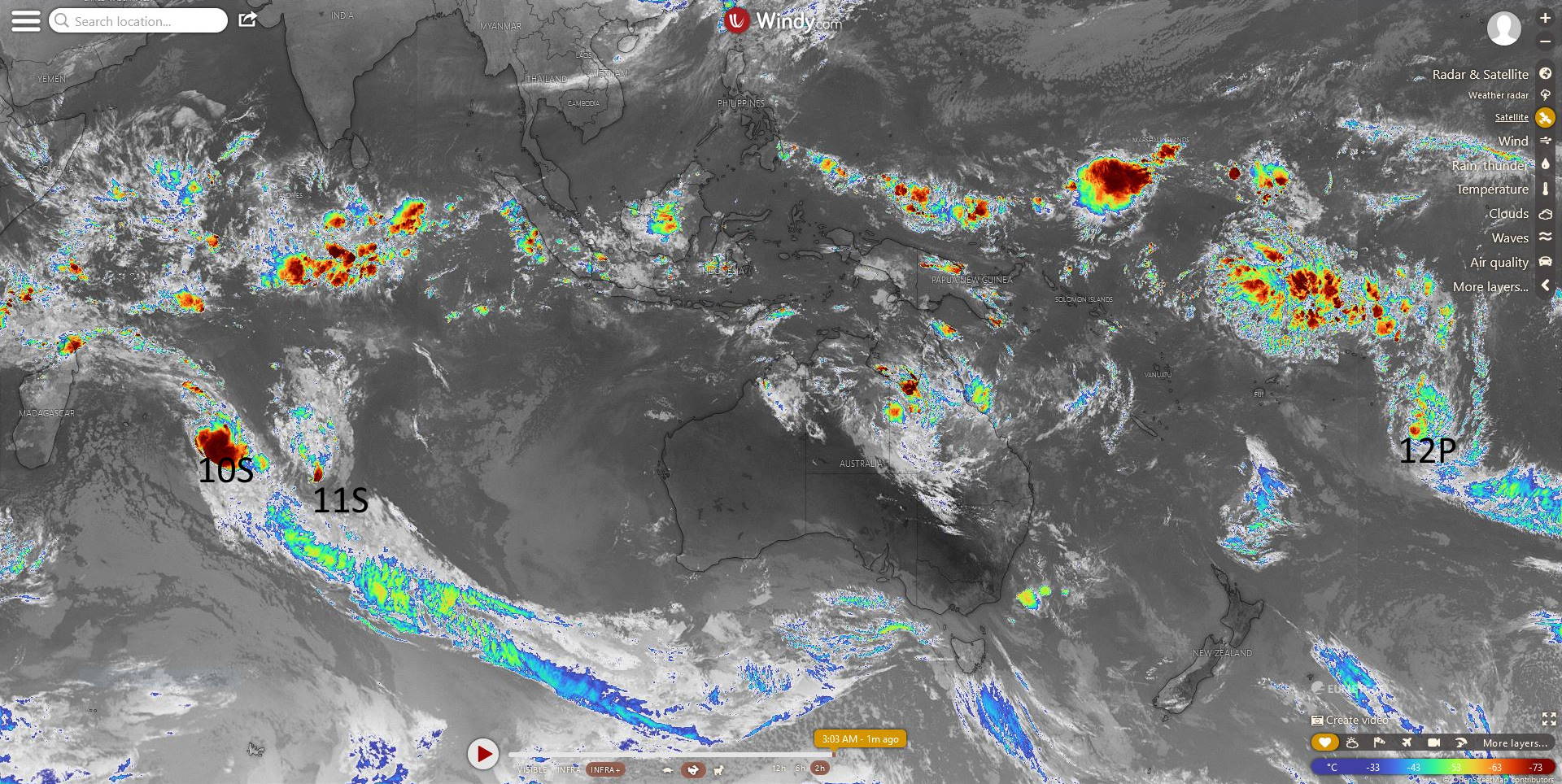 Southern Hemisphere cyclonic trio: 10S(DIANE), 11S(ESAMI), 12P: updates