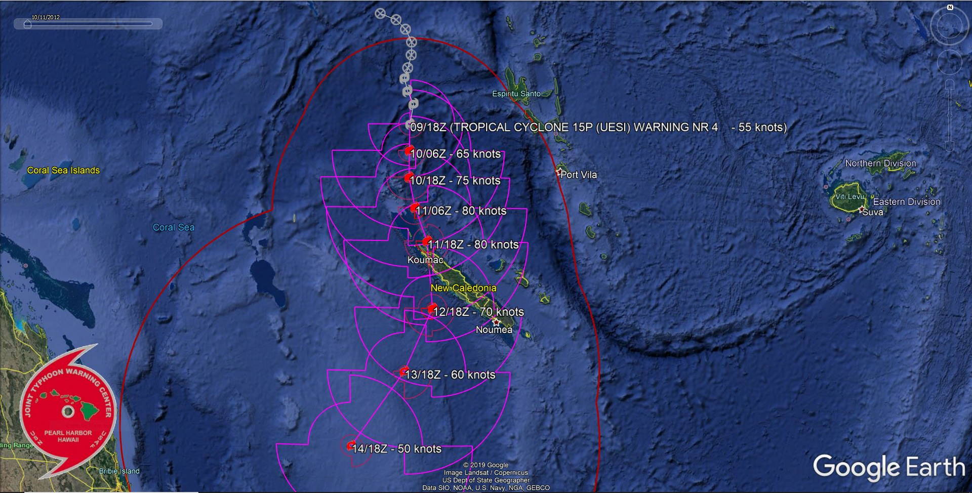 South Pacific: TC 15P(UESI) undergoing rapid intensification, update at 09/21UTC