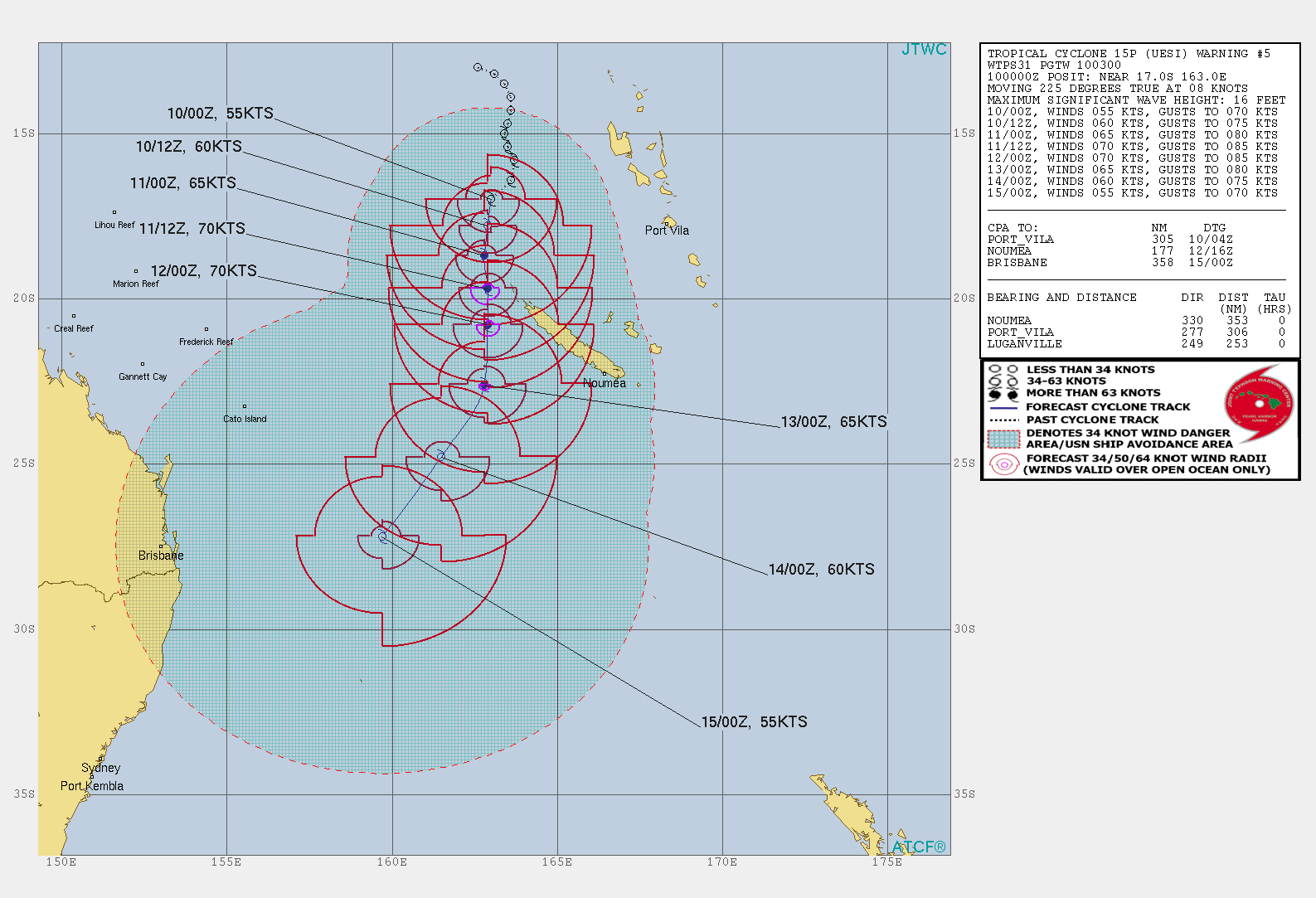 South Pacific: TC 15P(UESI) update at 10/03UTC