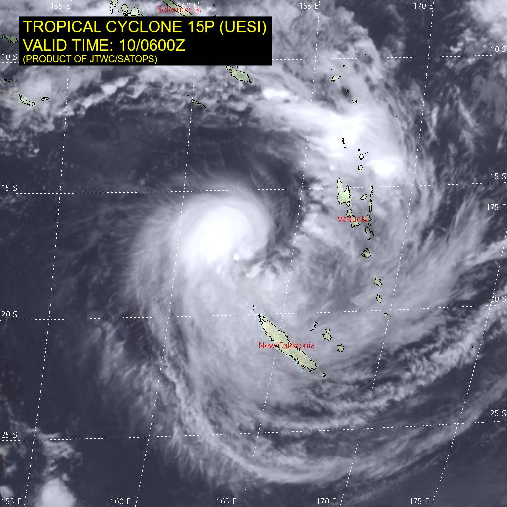 South Pacific: TC 15P(UESI) now a CAT 1 US, update at 10/15UTC