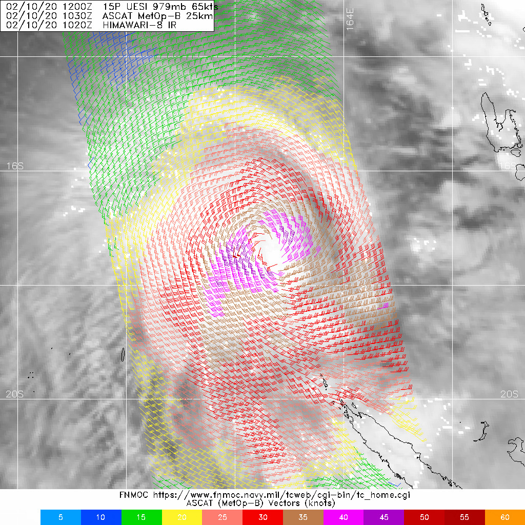 South Pacific: TC 15P(UESI) now a CAT 1 US, update at 10/15UTC