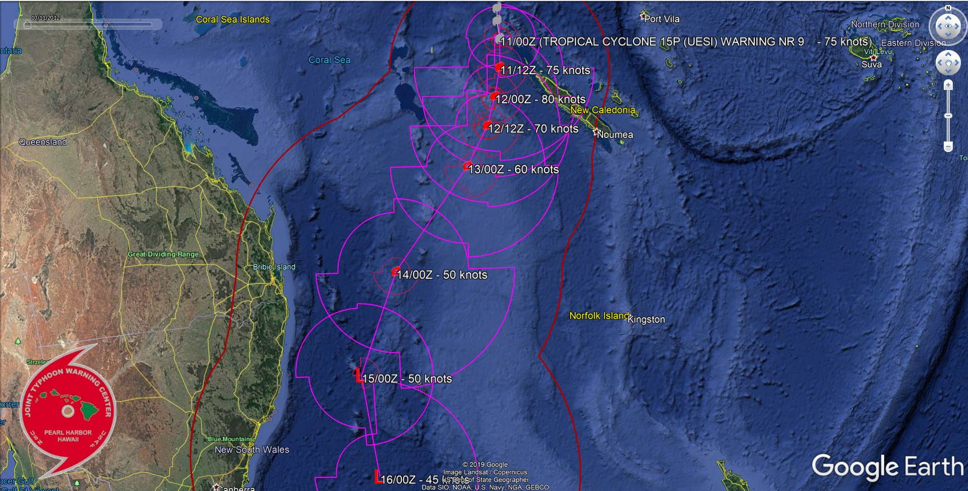 South Pacific: TC 15P(UESI) 75knots cyclone, update at 11/03UTC