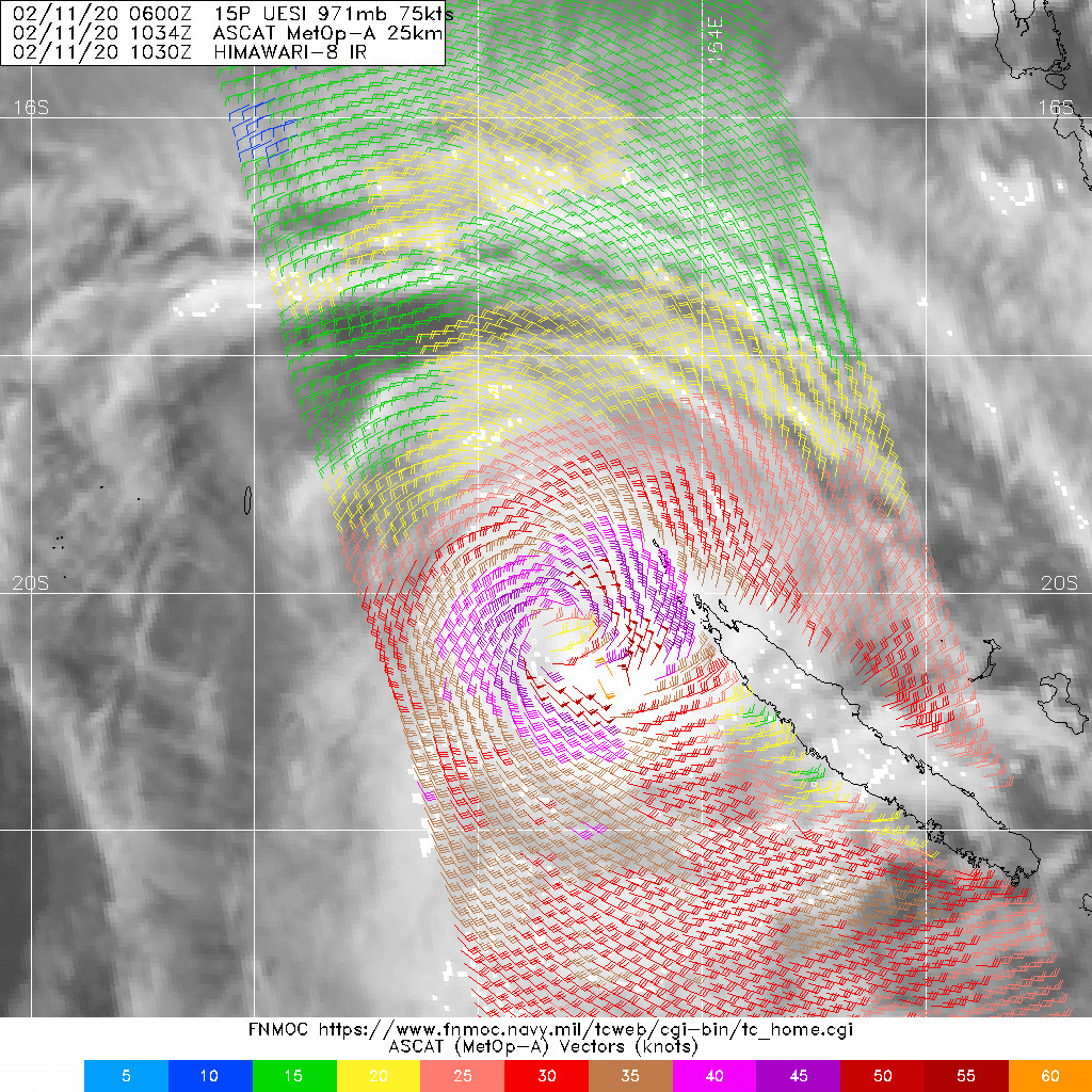 South Pacific: TC 15P(UESI) 70knots cyclone, update at 11/15UTC