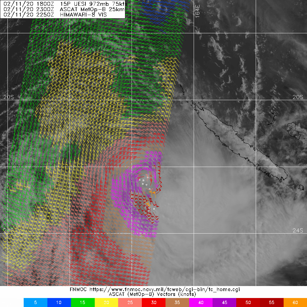 South Pacific: TC 15P(UESI) 70knots cyclone, subtropical transition forecast, update 12/09UTC
