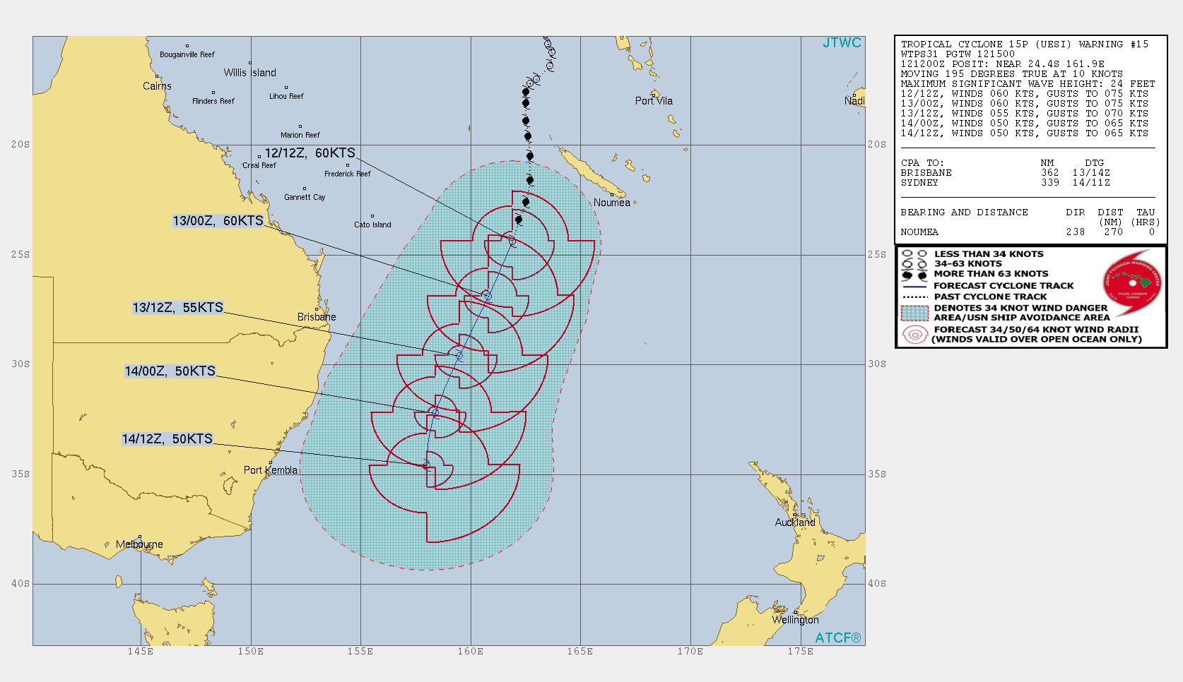 South Pacific: TC 15P(UESI) ,increasingly asymmetrical, update 12/15UTC