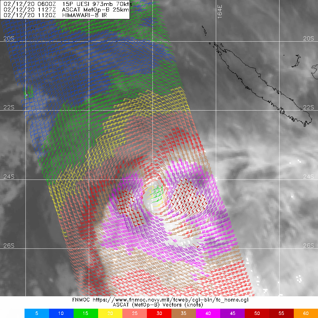 South Pacific: TC 15P(UESI) ,increasingly asymmetrical, update 12/15UTC