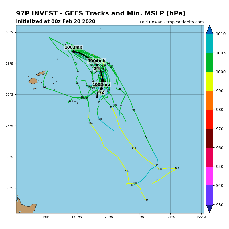 South Pacific: Invest 97P: Tropical Cyclone Formation Alert.  96P: update at 20/06UTC