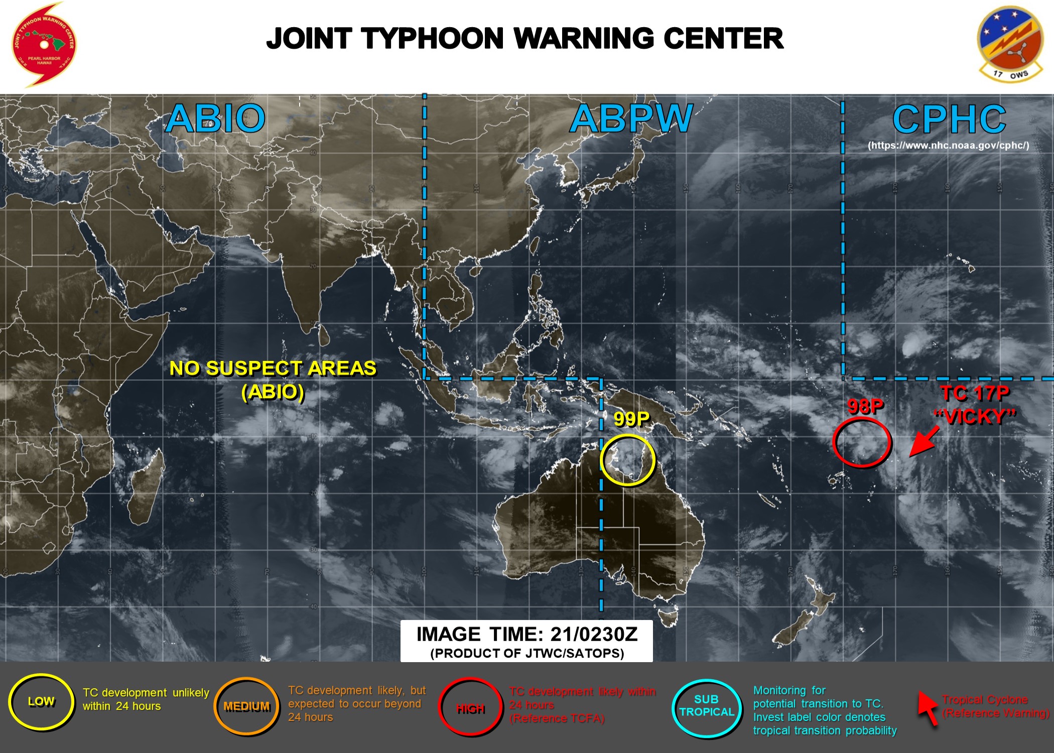South Pacific: TC 17P(VICKY), Invest 98P:Tropical Cyclone Formation Alert, 96P & 99P: updates