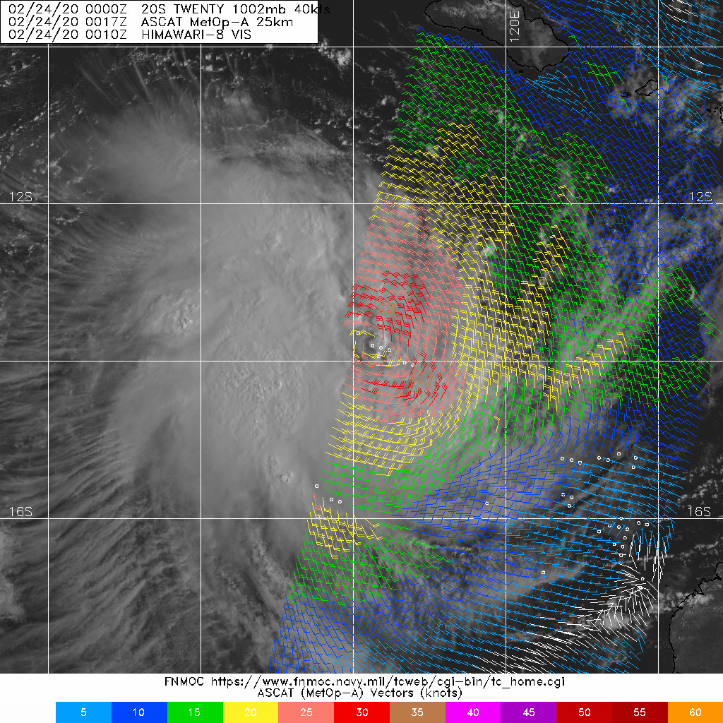 TC 19P(ESTHER): moving inland over northern Australia. TC 20S(FERDINAND): intensifying