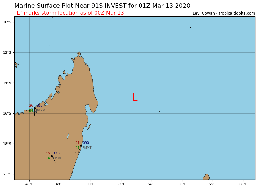 Overland TC 21S, Invest 96P and Invest 91S: updates at 13/03UTC