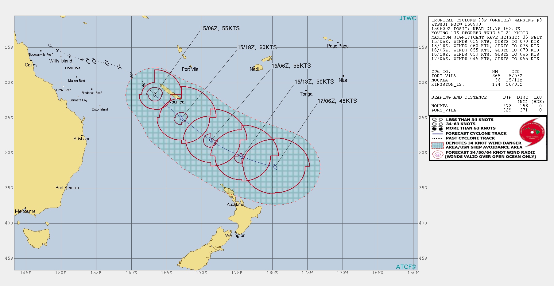 TC 22S(HEROLD): CAT 1 US and intensifying and TC 23P(GRETEL): updates at 15/09UTC