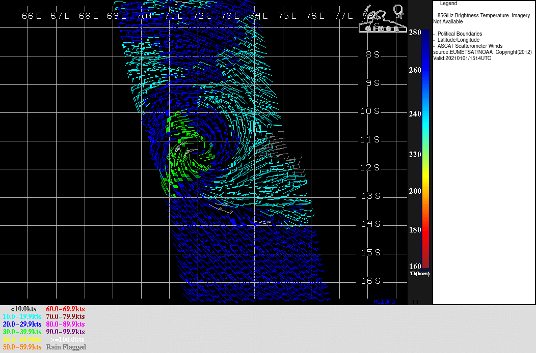 TC 08S: ASCAT AT 01/1514UTC. 35/40KNOTS WINDS NEAR THE CENTER.