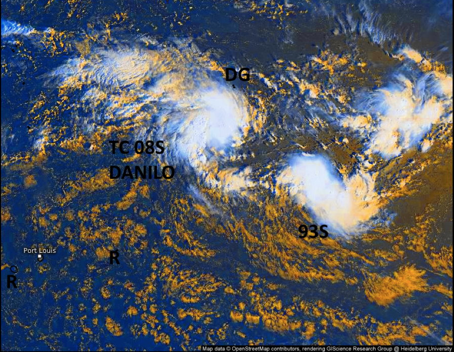 02/0245UTC. THERE IS ONLY A 950KM SEPARATION BETWEEN 08S AND 93S.