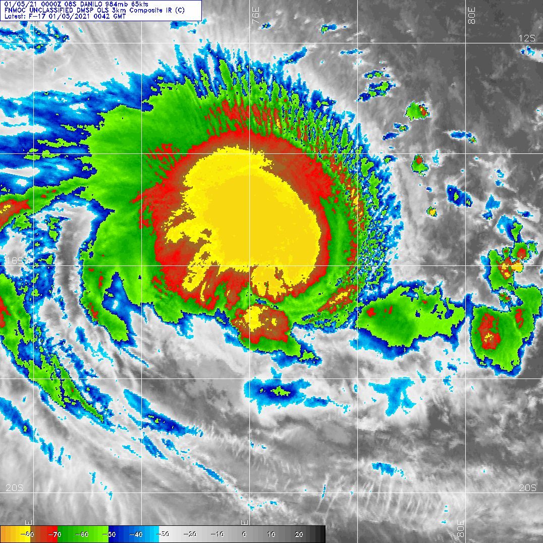 05/0042UTC. DMSP. UNDER FAVOURABLE CONDITIONS CONVECTION INCREASED AND BECAME BETTER ORGANIZED FOR THE PAST 12HOURS.