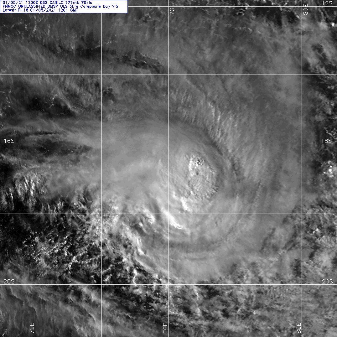 05/1201UTC. DMSP. SATELLITE IMAGERY SHOWS THE SYSTEM HAS MAINTAINED COMPACT DEEP  CENTRAL CONVECTION WITH SHORT RAIN BANDS WRAPPED TIGHTER INTO THE  CORE. 05/1201UTC. DMSP. SATELLITE IMAGERY SHOWS THE SYSTEM HAS MAINTAINED COMPACT DEEP  CENTRAL CONVECTION WITH SHORT RAIN BANDS WRAPPED TIGHTER INTO THE  CORE.