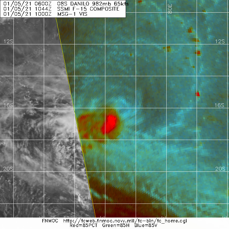 MICROWAVE DEPICTED AN LOW LEVEL CIRCULATION CENTER BECOMING PARTIALLY EXPOSED AS CONVECTION WAS SHEARED TO THE SOUTHWEST.