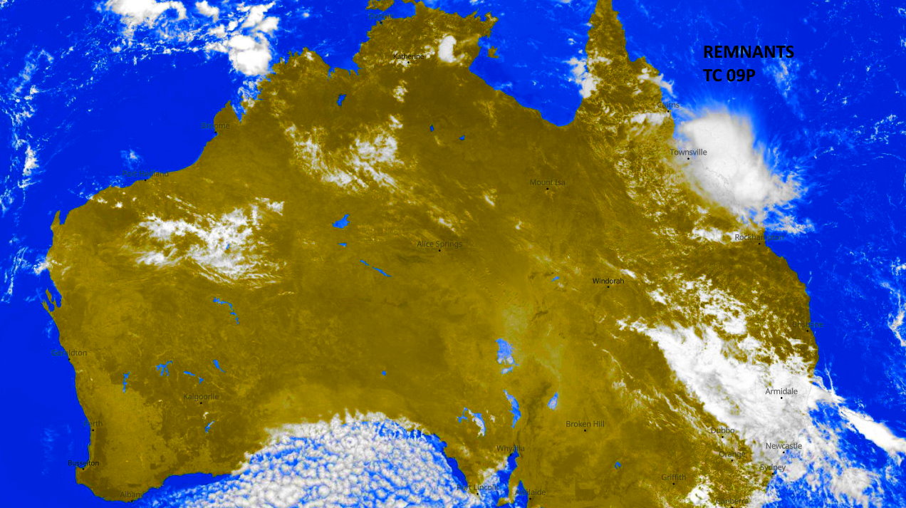 06/0245UTC. REMNANTS OF TC 09S OFF CAIRNS. PH.