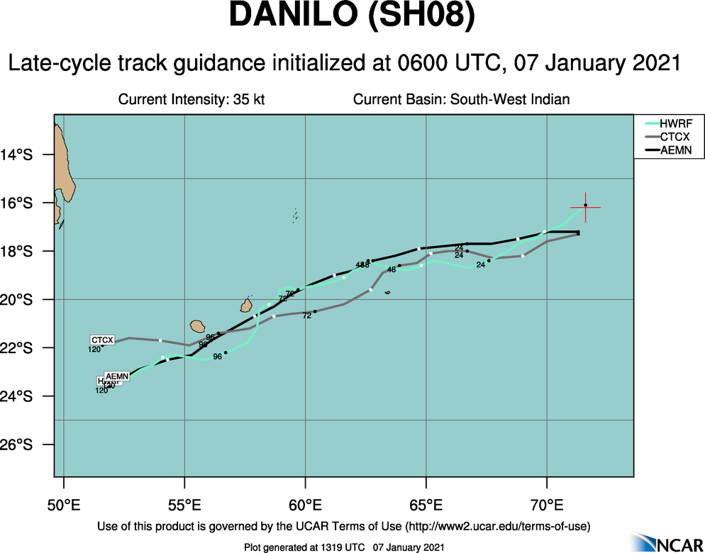 07/06UTC. NUMERICAL MODEL GUIDANCE IS IN GOOD AGREEMENT THROUGH THE FORECAST  PERIOD, WITH 160KM SPREAD AT 72H, INCREASING TO 300KM AT 120H, LENDING HIGH CONFIDENCE TO THE JTWC FORECAST TRACK.