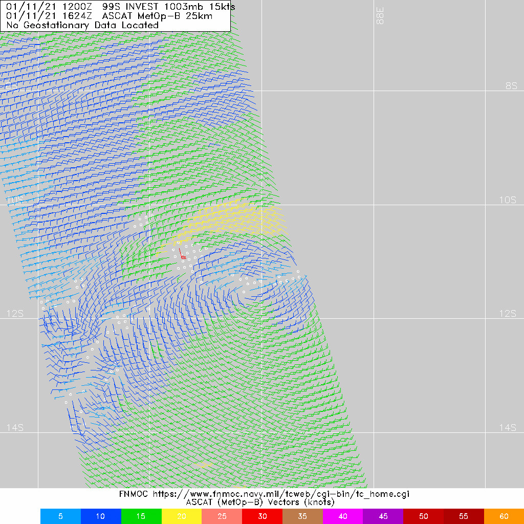 11/1624UTC. ASCAT REVEALED A WEAK BUT WELL DEFINED LOW LEVEL CIRCULATION CENTER.