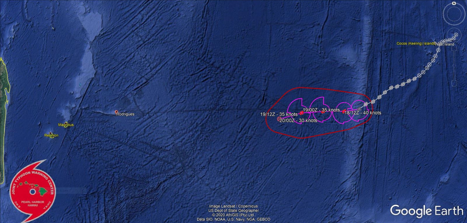 10S(JOSHUA). WARNING 6. 10S IS FORECAST TO MAINTAIN INTENSITY FOR THE NEXT 12 HOURS  UNDER MARGINALLY SUPPORTIVE CONDITIONS BUT WILL WEAKEN STEADILY DUE TO  INCREASING CONVERGENT FLOW ALOFT AND DRY AIR ENTRAINMENT,  INTENSITY FALLING BELOW 35KNOTS OVER WATER BY 48H