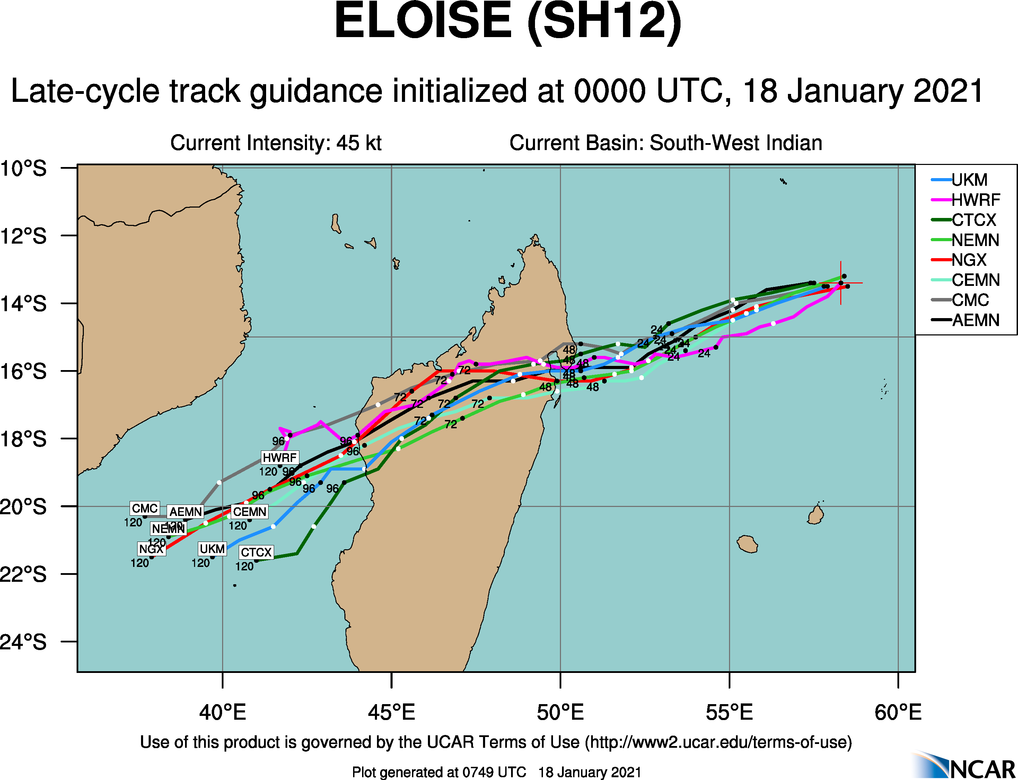NUMERICAL MODEL  GUIDANCE IS IN GOOD AGREEMENT WITH A 240/315KM SPREAD IN SOLUTIONS  FROM 96H TO 120H. CONSEQUENTLY, CONFIDENCE IN THE JTWC  FORECAST TRACK REMAINS HIGH.