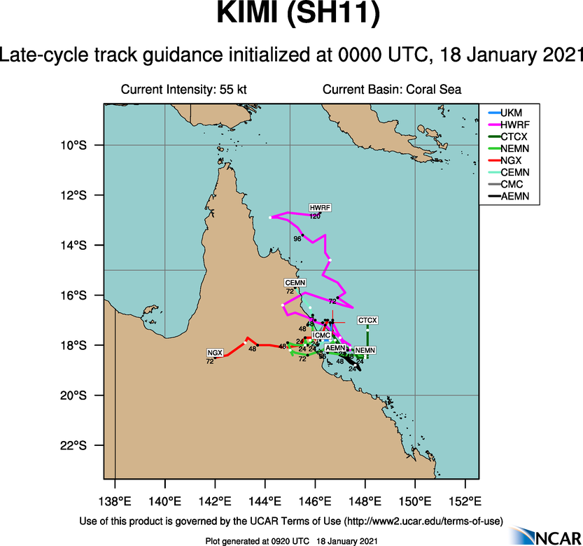 NUMERICAL MODEL  GUIDANCE REMAINS IN VERY POOR AGREEMENT (SO CALLED SQUASHED SPIDER)  BUT REFLECTS A GENERAL AGREEMENT THAT THE SYSTEM WILL BECOME QUASI- STATIONARY OVER THE NEXT 12-24 HOURS WITH AN EQUATORWARD TRACK  CHANGE BY 36H.