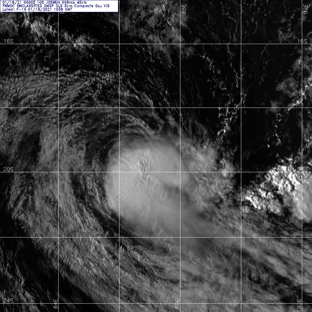 18/1038UTC. DMSP.SATELLITE  IMAGERY REVEALS A PARTIALLY-EXPOSED LOW-LEVEL CIRCULATION CENTER  (LLCC) POSITIONED ON THE NORTHWEST EDGE OF AN AREA OF PERSISTENT  DEEP CONVECTION.