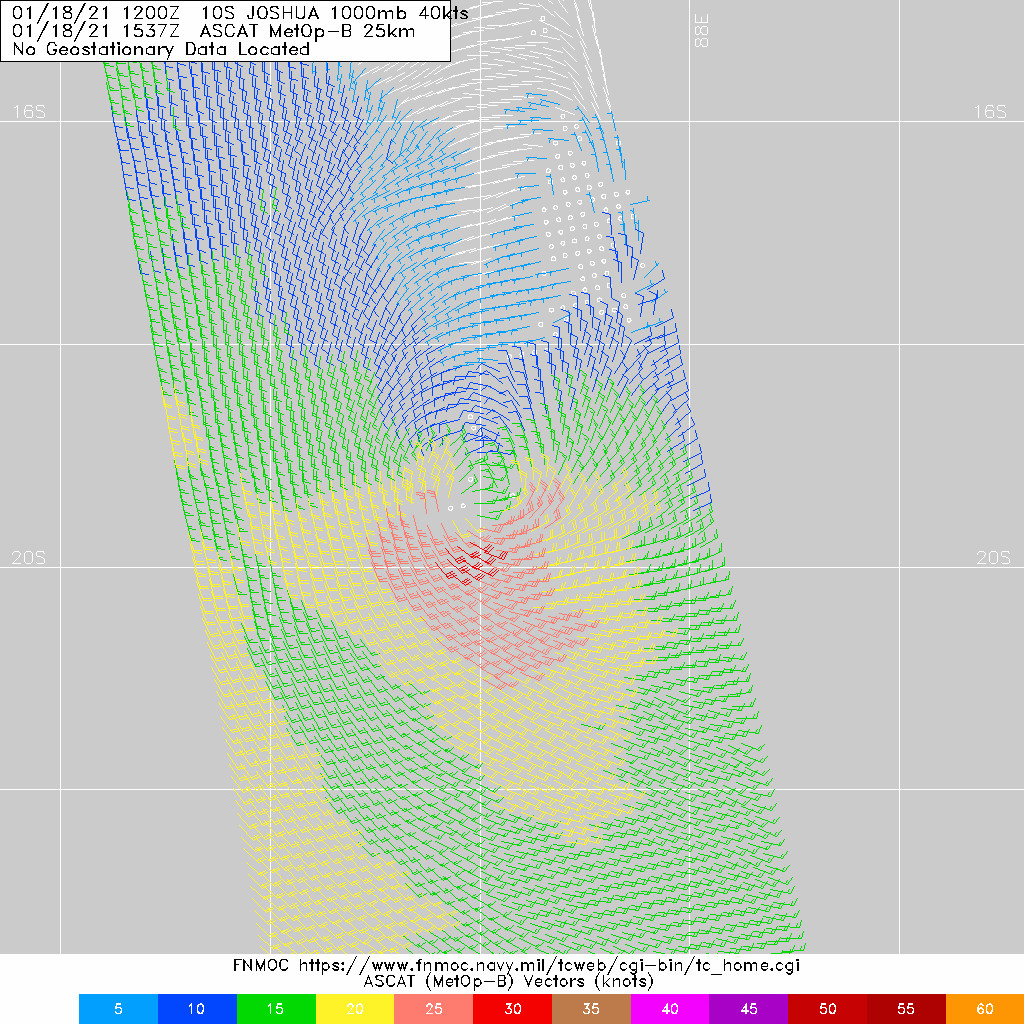 18/1537UTC. ASCAT READ WEAKENING WINDS REACHING ONLY 30KNOT SOUTH OF THE LOW CIRCULATION CENTER.