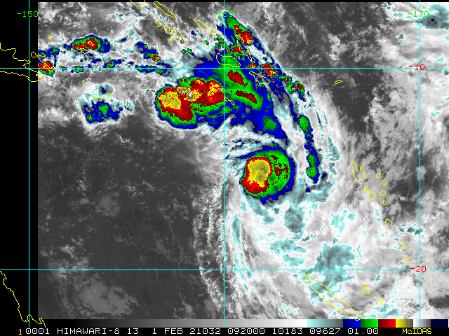 17P(LUCAS). 01/0920UTC. ANIMATED ENHANCED  INFRARED SATELLITE IMAGERY DEPICTS A COMPACT CENTRAL DENSE OVERCAST  FEATURE WITH EXTENSIVE DEEP CONVECTIVE BANDING OVER THE NORTHERN  SEMICIRCLE WRAPPING INTO THE SOUTH QUADRANT OF THE SYSTEM. A 010516Z  SSMI 85GHZ IMAGE REVEALS A MICROWAVE EYE FEATURE, WHICH SUPPORTS THE  INITIAL POSITION WITH GOOD CONFIDENCE.