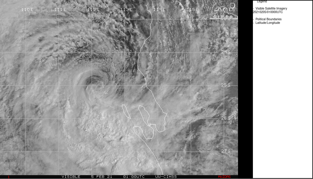 18S. 05/01UTC. SATELLITE IMAGERY DEPICTS AN EXPOSED LOW LEVEL  CIRCULATION CENTER (LLCC) WHICH SUPPORTS THE INITIAL POSITION WITH  GOOD CONFIDENCE.THE LIMITED REMAINING CONVECTION SOUTH OF THE LLCC  CONTINUES TO WARM AS THE SYSTEM TAKES ON SUBTROPICAL FEATURES.
