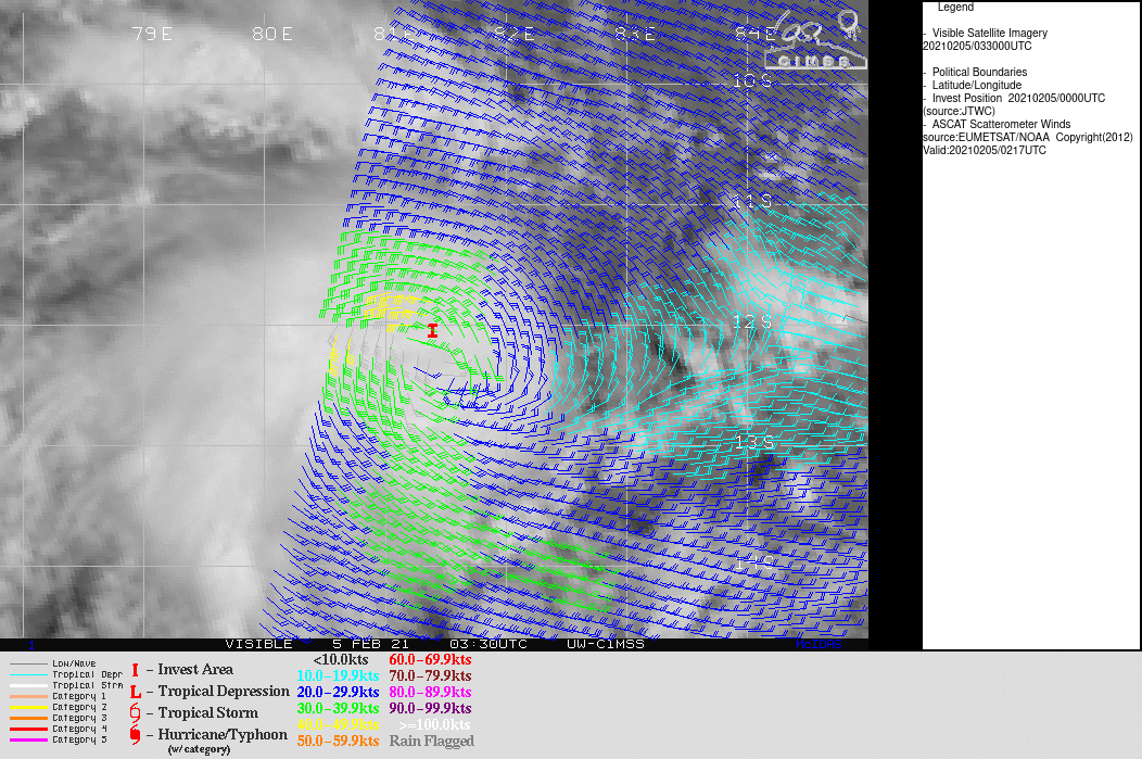 TROPCIAL CYCLONE FORMATION ALERT(TCFA).  A 050334Z ASCAT-B BULLSEYE IMAGE REVEALS A WELL- DEFINED CENTER WITH 30-40 KNOT WINDS. TROPCIAL CYCLONE FORMATION ALERT(TCFA).  A 050334Z ASCAT-B BULLSEYE IMAGE REVEALS A WELL- DEFINED CENTER WITH 30-40 KNOT WINDS.