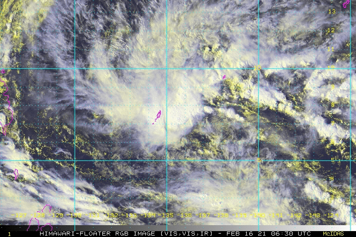 INVEST 91W. 16/0630UTC.SATELLITE IMAGERY AND  A 160405Z AMSR2 89GHZ MICROWAVE PASS REVEALS CONSOLIDATING BANDING  WITH FLARING CONVECTION IN THE EASTERN PERIPHERY WRAPPING INTO A LOW  LEVEL CIRCULATION CENTER (LLCC).