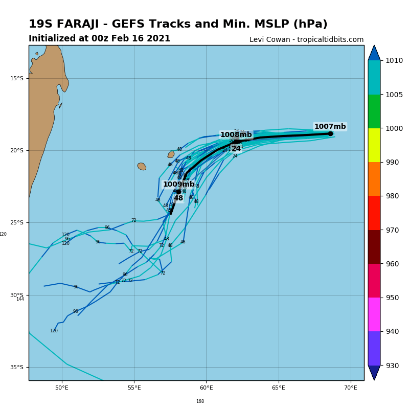 REMNANTS OF 19S(FARAJI). GLOBAL MODELS NOT DEPICTING RE-INTENSIFICATION.