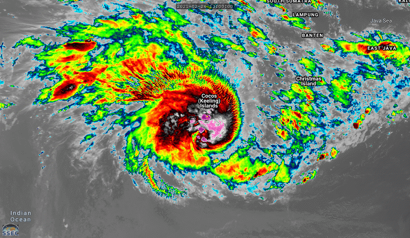 22S(MARIAN). ANIMATED SATELLITE IMAGERY  SHOWS THE SYSTEM CONTINUED TO CONSOLIDATE AS THE CENTRAL DENSE  OVERCAST DEEPENED WITH A FORMATIVE PINHOLE EYE BECOMING APPARENT AND  RAIN BANDS WRAPPING TIGHTER INTO THE LOW LEVEL CIRCULATION CENTER. CLICK TO ANIMATE IF NEEDED. 22S(MARIAN). ANIMATED SATELLITE IMAGERY  SHOWS THE SYSTEM CONTINUED TO CONSOLIDATE AS THE CENTRAL DENSE  OVERCAST DEEPENED WITH A FORMATIVE PINHOLE EYE BECOMING APPARENT AND  RAIN BANDS WRAPPING TIGHTER INTO THE LOW LEVEL CIRCULATION CENTER. CLICK TO ANIMATE IF NEEDED.