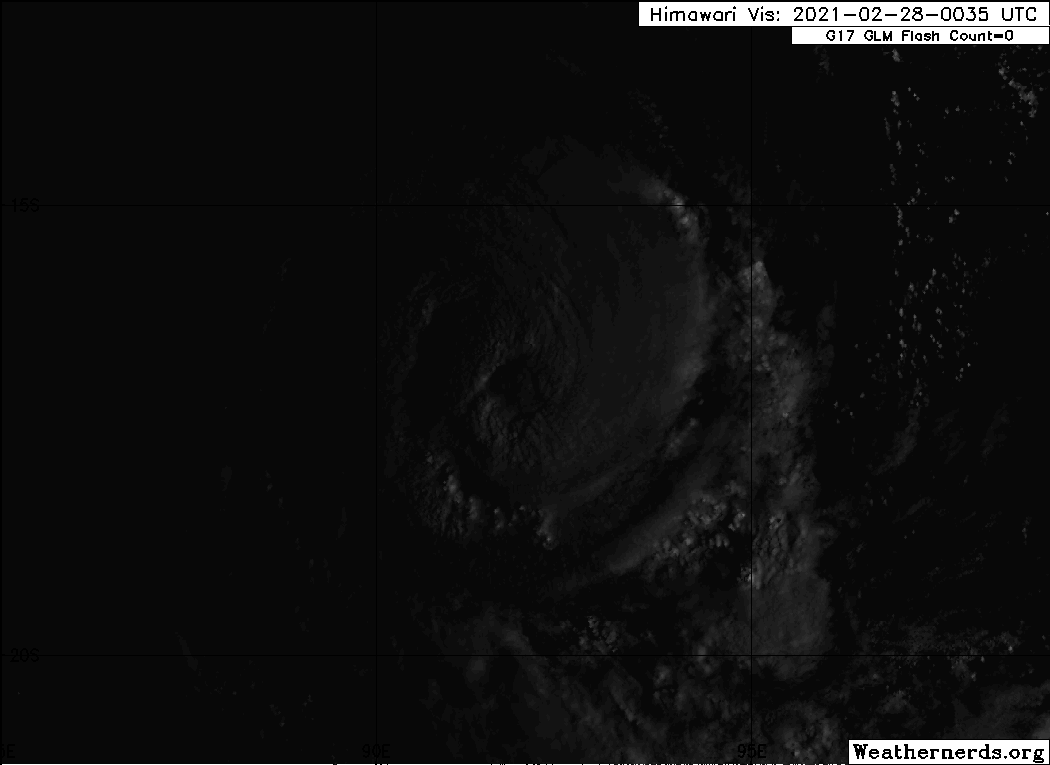 22S(MARIAN). 28/0305UTC. HIGH RESOLUTION VISIBLE ANIMATION.ANIMATED ENHANCED INFRARED SATELLITE IMAGERY DEPICTS A CONSOLIDATING SYSTEM WITH A 35KM RAGGED EYE, WHICH SUPPORTS THE INITIAL POSITION WITH GOOD  CONFIDENCE. IF NEEDED CLICK TO ANIMATE.