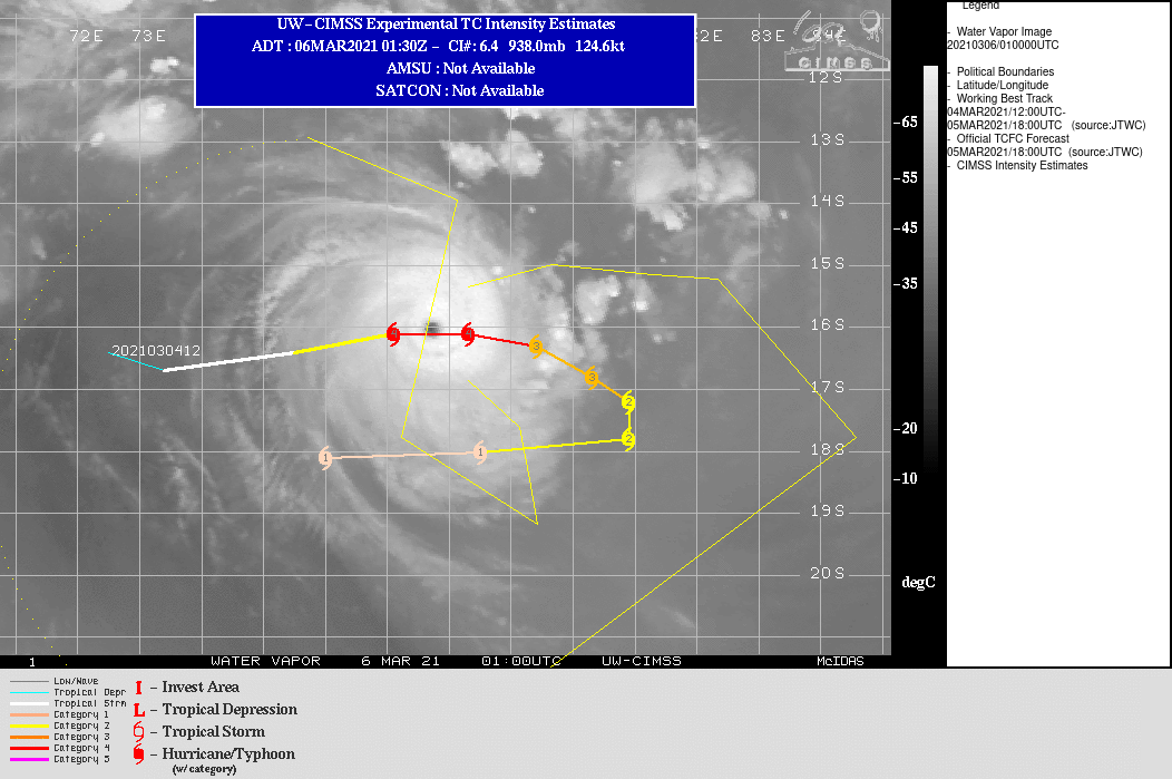 24S(HABANA). EYE POSITION AT 06/01UTC COMPARED TO THE WARNING POSITION ISSUED AT 05/21UTC.