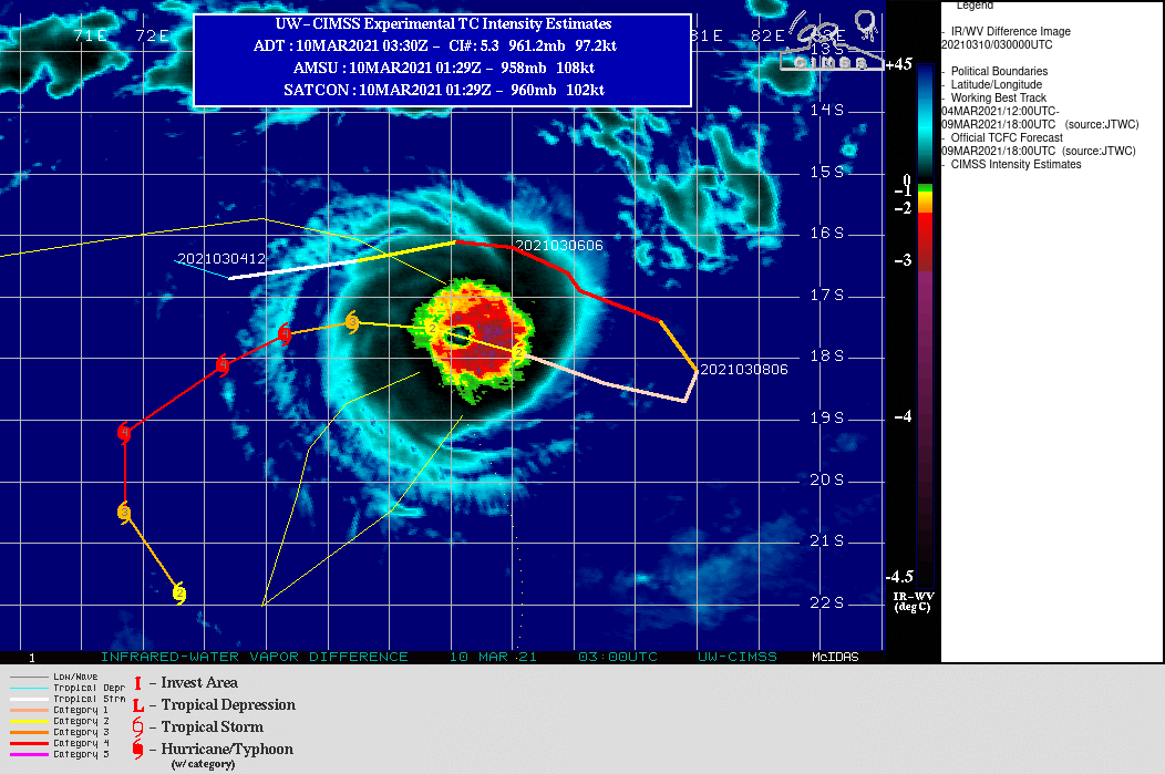 24S(HABANA). EYE POSITION AT 10/04UTC. THE CYCLONE HAS BEEN INTENSIFYING ABOVE THE THE FOREACAST ISSUED AT 09/21UTC. 24S(HABANA). EYE POSITION AT 10/04UTC. THE CYCLONE HAS BEEN INTENSIFYING ABOVE THE THE FOREACAST ISSUED AT 09/21UTC.