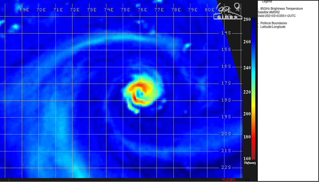 24S(HABANA). 10/2050UTC. MICROWAVE HAS BEEN DEPICTING AN EYE-WALL REPLACEMENT CYCLE .