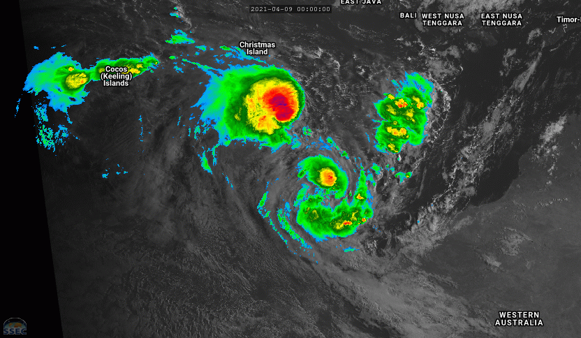 09/09UTC. 9H LOOP. FROM LEFT TO RIGHT: INVEST 91S. TC 27S(ODETTE) AND TC 26S(SEROJA). IF NEEDED CLICK TO ANIMATE.