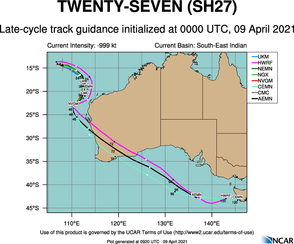 27S(ODETTE). THE TRACK FORECAST IS GENERALLY SIMILAR TO THE PREVIOUS  WARNING; HOWEVER, THE TRACK FOR TC 27S SHIFTED EASTWARD BY 48H AS  THE DYNAMICAL MODELS ARE TRYING TO RESOLVE THE TWO SYSTEMS AND THE  DISSIPATION OF ODETTE INTO SEROJA.