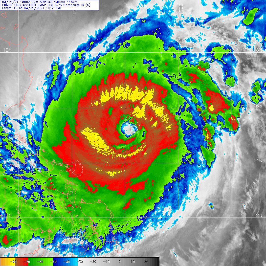 02W(SURIGAE). 19/1917UTC. DMSP EIR. 02W(SURIGAE). 19/1917UTC. DMSP EIR.