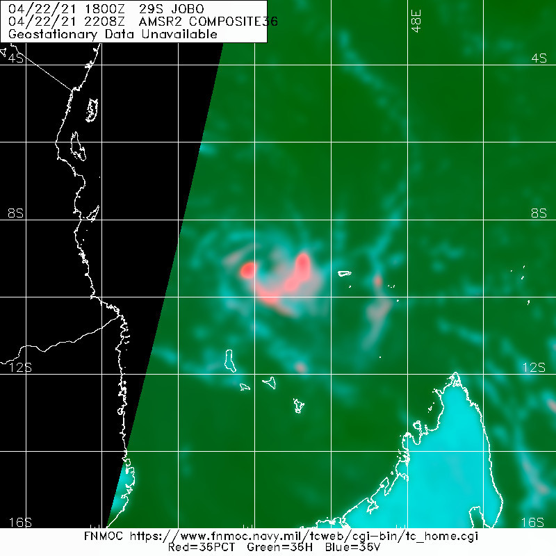 29S(JOBO). 22/2206UTC. WELL DEFINED LOW LEVEL CIRCULATION CENTER. 29S(JOBO). 22/2206UTC. WELL DEFINED LOW LEVEL CIRCULATION CENTER.