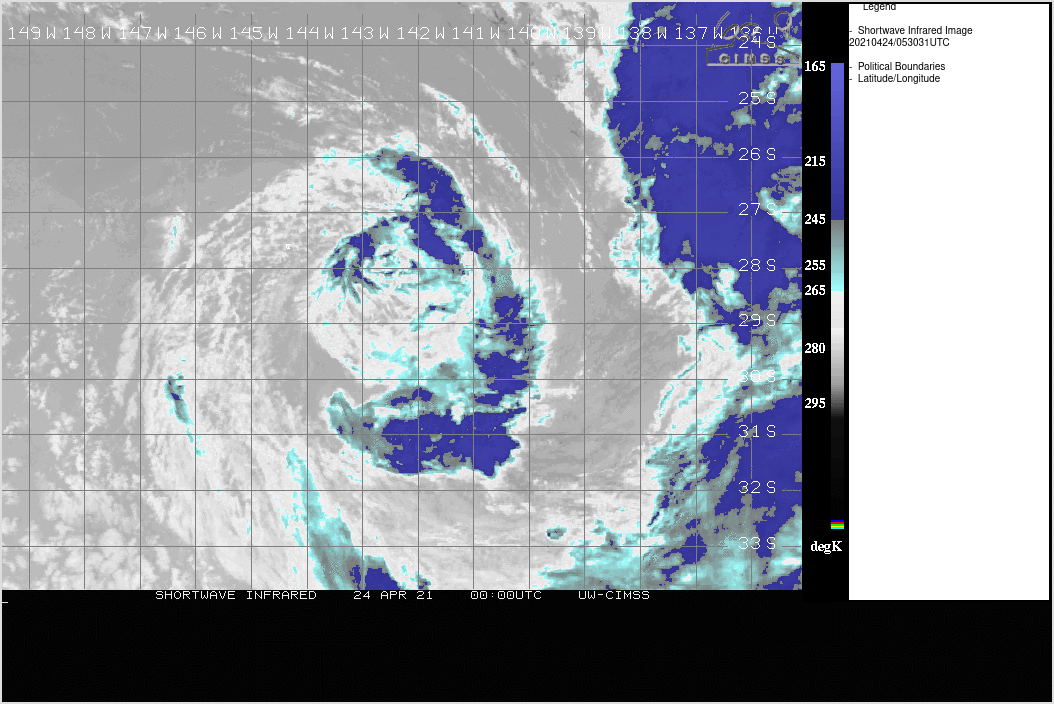 INVEST 96P. 24/0530UTC. SUBTROPICAL SYSTEM WITH 35KNOT WINDS JUST NORTH OF 30°SOUTH. CLICK TO ANIMATE.