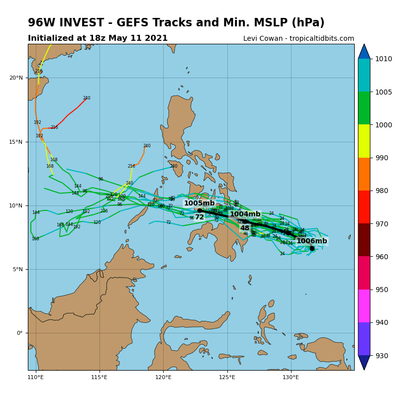 INVEST 96W. INVEST 96W IS IN A  FAVORABLE ENVIRONMENT WITH VERY WARM (30-31C) SEA SURFACE  TEMPERATURE AND WEAK (05-10KT) VERTICAL WIND SHEAR. GLOBAL MODELS  ARE IN MODERATE AGREEMENT THAT INVEST 96W WILL GRADUALLY INTENSIFY  AS IT TRACKS WESTWARD OVER THE NEXT 24-72 HOURS. INVEST 96W. INVEST 96W IS IN A  FAVORABLE ENVIRONMENT WITH VERY WARM (30-31C) SEA SURFACE  TEMPERATURE AND WEAK (05-10KT) VERTICAL WIND SHEAR. GLOBAL MODELS  ARE IN MODERATE AGREEMENT THAT INVEST 96W WILL GRADUALLY INTENSIFY  AS IT TRACKS WESTWARD OVER THE NEXT 24-72 HOURS.