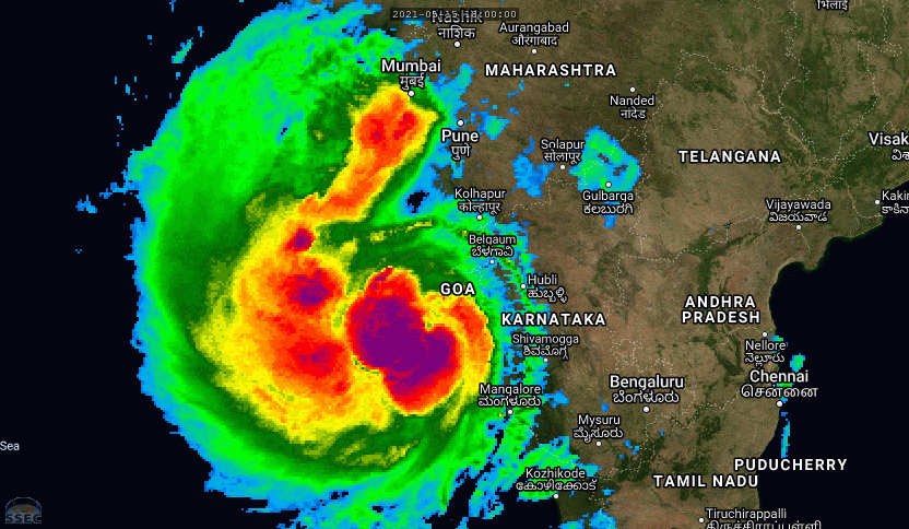 TC 01A(TAUKTAE). ANIMATED MULTISPECTRAL SATELLITE IMAGERY SHOWS A DEEPENING SYSTEM THAT HAS  BECOME MORE COMPACT. ALSO, FEEDER BANDS, ESPECIALLY ALONG THE  WESTERN PERIPHERY HAVE WRAPPED TIGHTER INTO THE CENTRAL CONVECTION  THAT HAS BECOME MORE DENSE AND CONTINUED TO MAINTAIN AN EVOLVING,  PINHOLE EYE. IF NECESSARY CLICK TO ANIMATE.
