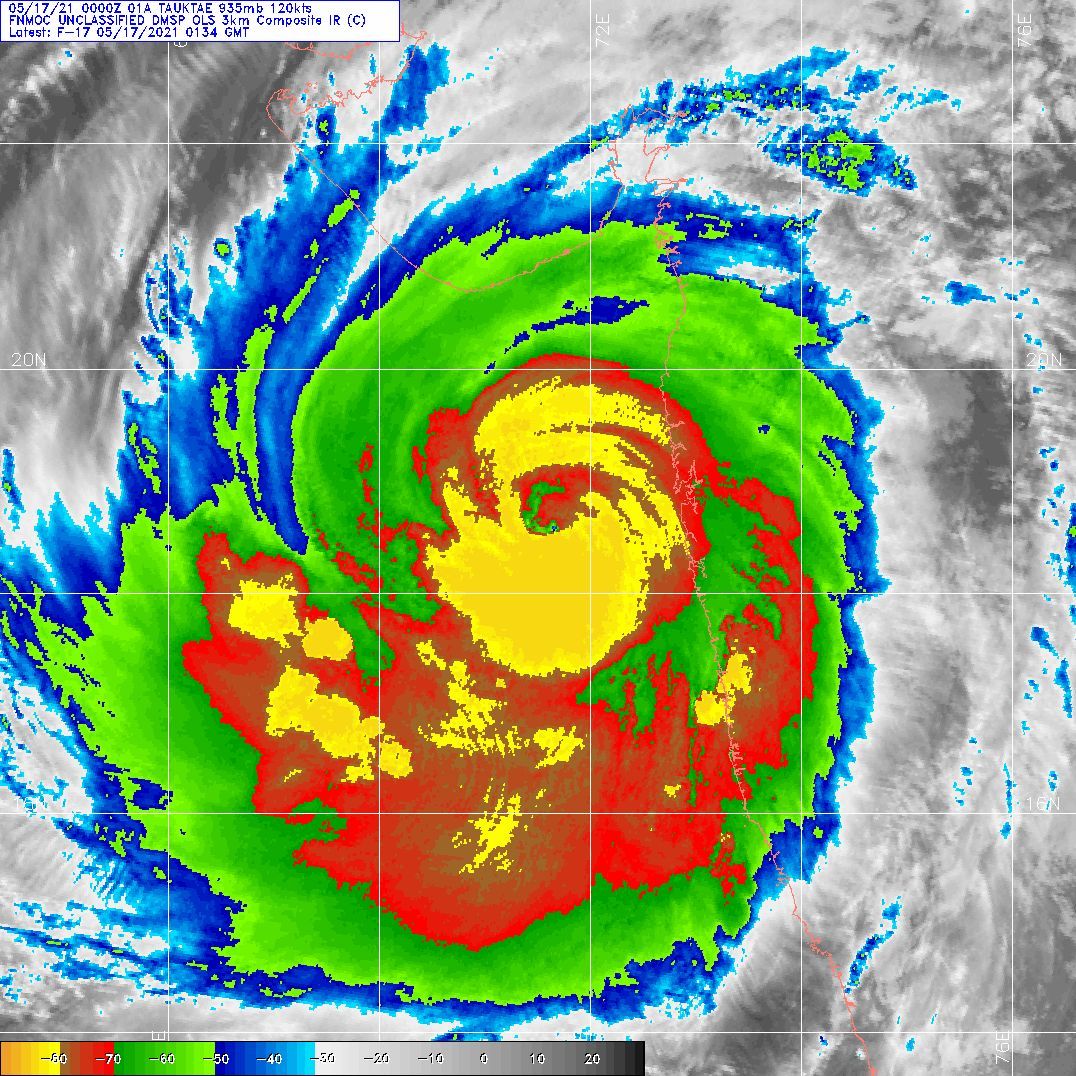 TC 01A. 17/0134UTC. DMSP ENHANCED INFRA-RED.
