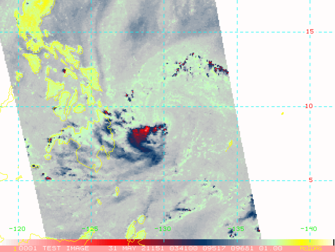 31/0455UTC.EARLIER MICROWAVE OVERPASS SHOWING THE EXPOSED LOW LEVEL CIRCULATION CENTER.