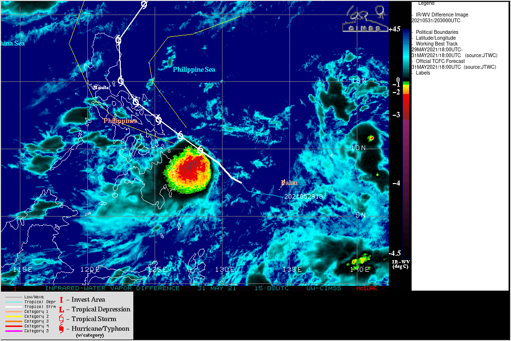 TS 04W(CHOI-wan). SATELLITE ANIMATION DEPICTS INTENSE (-82C TOPS) DEEP  CONVECTION SPREADING OVER AND OBSCURING THE LOW-LEVEL CIRCULATION CENTER.
