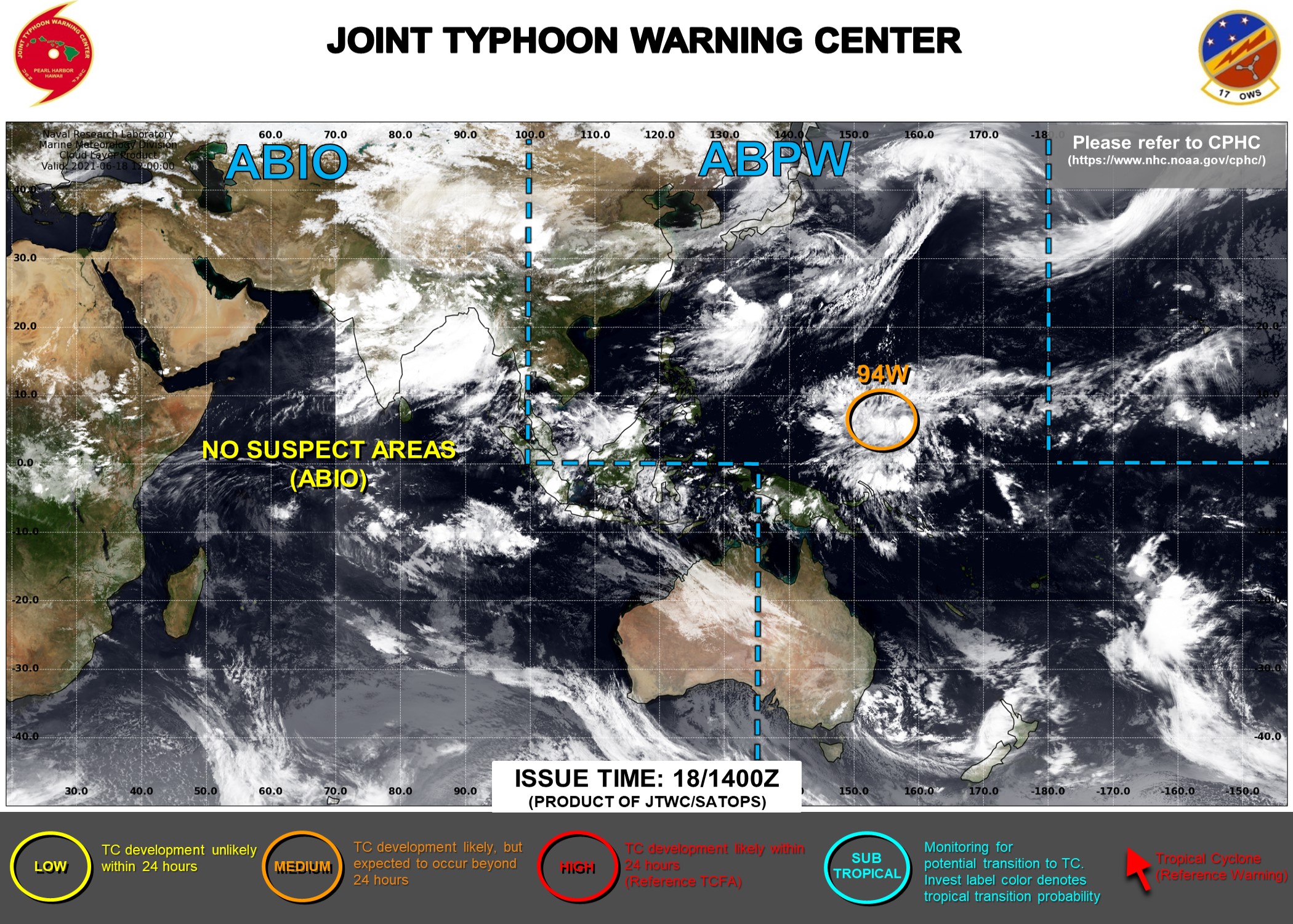 Western North Pacific: Invest 94W now under watch, Up-graded to Medium at  18/14utc
