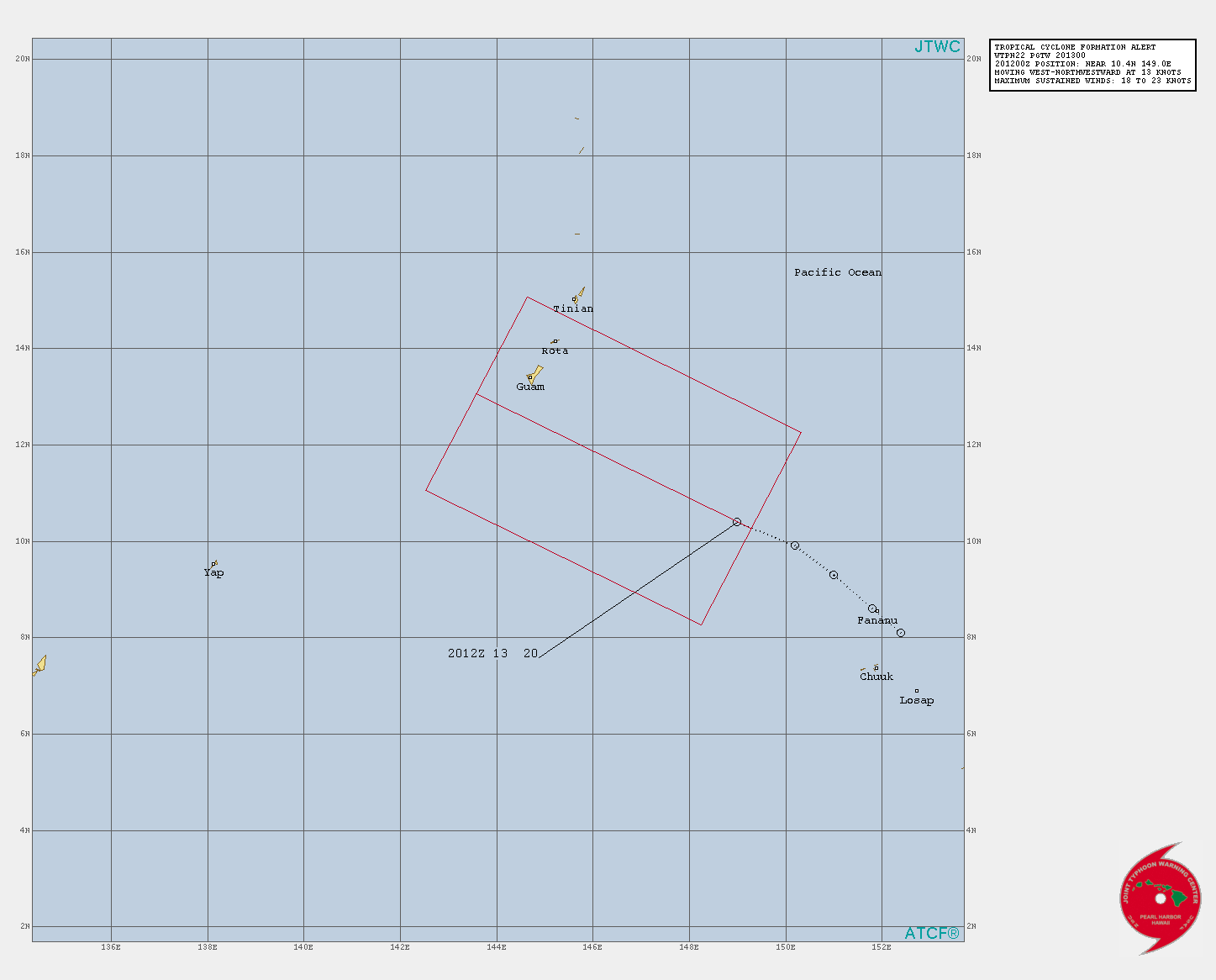 A PARTIAL 200252Z AMSR2 89GHZ MICROWAVE PASS SHOWS A SHARP EASTERLY WAVE OR A POSSIBLE WEAK LOW LEVEL CIRCULATION (LLC) WITH CYCLING CONVECTION TO THE NORTHEAST. PREVIOUS SCATTEROMETER DATA INDICATES  AN ASYMMETRIC WIND FIELD, WITH LIGHT WINDS IN THE SOUTHERN  SEMICIRCLE AND STRONGER (15-20 KT) WINDS ACROSS THE NORTHEASTERN  QUADRANT IN THE GRADIENT FLOW. INVEST 94W IS IN A FAVORABLE  ENVIRONMENT FOR TROPICAL DEVELOPMENT WITH FAIR EQUATORWARD OUTFLOW,  LOW (5-10 KTS) VERTICAL WIND SHEAR, AND WARM (29-30 CELSIUS) SEA  SURFACE TEMPERATURES. A PARTIAL 200252Z AMSR2 89GHZ MICROWAVE PASS SHOWS A SHARP EASTERLY WAVE OR A POSSIBLE WEAK LOW LEVEL CIRCULATION (LLC) WITH CYCLING CONVECTION TO THE NORTHEAST. PREVIOUS SCATTEROMETER DATA INDICATES  AN ASYMMETRIC WIND FIELD, WITH LIGHT WINDS IN THE SOUTHERN  SEMICIRCLE AND STRONGER (15-20 KT) WINDS ACROSS THE NORTHEASTERN  QUADRANT IN THE GRADIENT FLOW. INVEST 94W IS IN A FAVORABLE  ENVIRONMENT FOR TROPICAL DEVELOPMENT WITH FAIR EQUATORWARD OUTFLOW,  LOW (5-10 KTS) VERTICAL WIND SHEAR, AND WARM (29-30 CELSIUS) SEA  SURFACE TEMPERATURES.